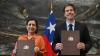 Desarrollo País' Board of Directors President Luz Granier and Google's Director of Telecommunications Infrastructure Latin America Cristian Ramos pose for a picture after the signing of the agreement for the implementation of the first submarine fiber…