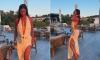Ferne McCann turns heads in a plunging backless dress as she shares stunning sunset snaps during her Greek getaway