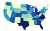 Map Showing Best and Worst States for Business