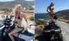 Stella Maxwell sends pulses racing in black swimwear as Victoria's Secret Angel explores Greece on a quad bike