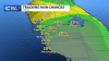 Isolated storms Wednesday, mostly inland