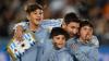 Argentina's skipper Lionel Messi hugs his sons ahead of the 2026 FIFA World Cup South American qualifiers football match between Argentina and Venezuela at the Mas Monumental stadium in Buenos Aires on September 4, 2025.