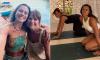 Carol Smillie put through her yoga paces by daughter during Greek retreat