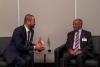Sayyid Badr exchanges views with a number of his foreign counterparts