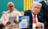 Woke American Pope Leo blesses a block of ice in bizarre climate change stunt after swiping at Trump's global warming policies