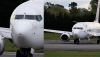 Visible damage on Fiji Airways jet nose after bird strike