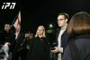 OSCE Chairperson-in-Office, Finnish Foreign Minister arrives at demonstration near parliament