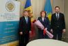 KAZAKH AMBASSADOR TO MOLDOVA ALMAT AIDARBEKOV PRESENTED DOMNICA MANOLE WITH MEDAL "30 YEARS OF CONSTITUTION OF REPUBLIC OF KAZAKHSTAN"