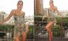 Dua Lipa puts on a leggy display in a leopard print minidress as she shows off her dance moves in Brazil