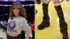 Winnie Harlow Takes the Slouchy Boot Trend Courtside at the Los Angeles Lakers vs. Dallas Mavericks Game