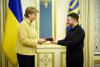 Latvia's Baiba Braže receives Ukrainian award during Kyiv visit