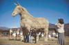 Strawng Horse Brings in Tourists to City in Gunma Pref.