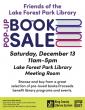 Saturday, December 13, Friends of the Lake Forest Park Book Sale