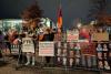 Group of Armenians holds protest in front of Federal Chancellery  building where German Chancellor and RA premier were holding talks