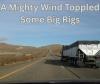 Hurricane Force Winds Play Havoc with Some Trucks Headed for Idaho