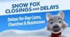 SNOW FOX | Business, childcare and church closings/delays for Friday, Dec. 12, 2025