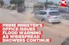 Prime minister’s office issues flood warning as widespread showers continue