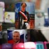 Mugs with images of Kast and late Chilean dictator Augusto Pinochet at a shop in the capital, Santiago