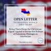 Ahead of Christmas, the Lemkin Institute urges President Donald J. Trump to secure the immediate release of Armenian prisoners held unlawfully by Azerbaijan