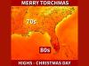 Georgia, Florida, Alabama, and the Carolinas Forecast Unseasonably Warm Christmas With Highs in the 70s and 80s Across the Southeast