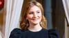 Princess Elisabeth of Belgium dazzles in sparkling festive dress with cinched waist