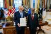 Namibian ambassador Wilbard Hellao presents credentials to Trump