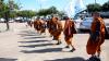 Buddhist monks persist in peace walk as thousands follow them on social media