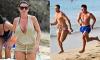 Coleen Rooney hits the beach in Barbados but it's her eldest son Kai, 16, who steals the show as he races Wayne's Man United pal