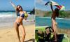 Alessandra Ambrosio flaunts her jaw-dropping figure in skimpy bikinis as she hits the beach in Brazil