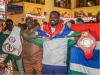 Gambian Boxer Omar Kinteh recieves rousing welcome at Banjul int'l Airport