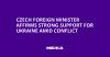 Czech Foreign Minister Affirms Strong Support for Ukraine Amid Conflict