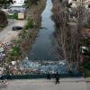 Albania's waterways are being clogged by plastic rubbish, with many saying it is making floods worse