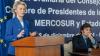 Ursula von der Leyen, president of the European Commission, left, and Javier Milei, Argentina's president, during a news conference at the Mercosur Leaders Summit in Montevideo, Uruguay, on Friday, December 6, 2024.