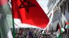 Dozens of Moroccans participate in protest in front of Parliament in support of Gaza