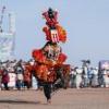 A man from the Dogon ethnic group dances during a ceremony in Bamako in February 2025