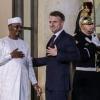 Chad's President Mahamat Idriss Deby Itno, left, and French President Emmanuel Macron at the Elysee Palace on Thursday