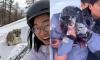 Seconds from disaster: Chilling photo shows skiing tourist taking selfie with rare snow leopard moments before it mauled her face