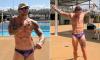 Holly Ramsay gushes over shirtless husband Adam Peaty's ripped abs as he poses in budgy smugglers on their honeymoon in Australia
