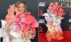 Kesha commands attention in wacky gown adorned with giant flowers as she goes barefoot on red carpet at MusiCares Person of the Year Gala ahead of 2026 Grammys