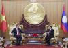 Top leaders of Việt Nam and Laos hold talks in Vientiane
