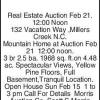 Real Estate Auction Feb 21. 12:00 Noon
