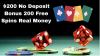 $200 No Deposit Bonus 200 Free Spins Real Money Offered By Cafe Casino