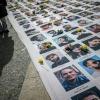 Demonstrators displayed portraits of Iranians killed during recent protests on the sideline of the 61st session of the UN Human Rights Council in Geneva