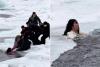 Dramatic video shows hero tourists save a mom and daughter from icy, fast-flowing river