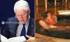 Awkward moment Bill Clinton is grilled over Epstein hot tub photo... as ex-president SMILES at old photos with the pedophile