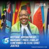 Her Ladyship the Honourable Madam Margaret Price Findlay was appointed the 14th Chief Justice of the Eastern Caribbean Supreme Court.