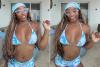Simone Biles poses in groovy, Y2K-inspired bikini and matching bandana on romantic Belize getaway
