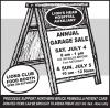 Lion’s Head Hospital Auxiliary Annual Yard Sale Extravaganza July 4 & 5