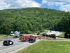 Route 4 closes in Lebanon after log truck rolls over