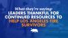 What they’re saying: Leaders thankful for continued resources to help Los Angeles fire survivors